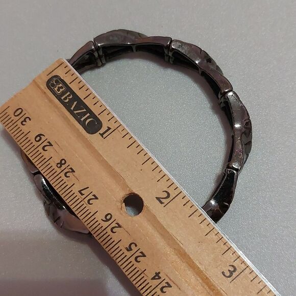 Lia Sophia Sync Swivel Hematite Tones Stretch Bracelet - Picture 4 of 5